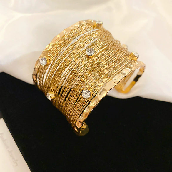 Multilayer Hollow Winding Alloy Bracelet With Highend And Geometric Style Electroplated For Women