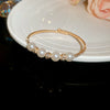 Multilayer Irregular Open Bracelet Set With Diamonds And Imitation Pearls Light Luxury Jewelry