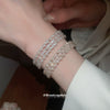 Multilayer Irregular Open Bracelet Set With Diamonds And Imitation Pearls Light Luxury Jewelry