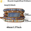 Multilayer Leather Wrap Bracelet With Natural Crystal Hematite Beads Bohemian Style
