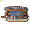 Multilayer Leather Wrap Bracelet With Natural Crystal Hematite Beads Bohemian Style