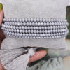 Multilayer Round Handmade Beaded Bracelet With Tassel Glass Glaze Geometric Personality Style Unisex