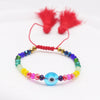 Multilayer Round Handmade Beaded Bracelet With Tassel Glass Glaze Geometric Personality Style Unisex