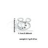Multilayer Titanium Steel Open Ring With Geometric Style Star Heart Shape Flower Leaves Letters Numbers Text Pattern Electroplated