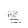 Multilayer Titanium Steel Open Ring With Geometric Style Star Heart Shape Flower Leaves Letters Numbers Text Pattern Electroplated