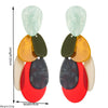 Multilayered Asymmetrical Resin And Silver S925 Needle Earrings With Crab Design Electroplated