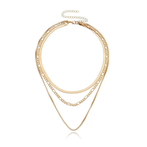 Multilayered Geometric Alloy Choker Necklace With Lobster Clasp Polished And Electroplated Unisex Fashion Jewelry