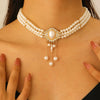 Multilayered Pearl Jewelry Set For Women Alloy Regular Chain Geometric Design