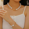 Multilayered Pearl Jewelry Set For Women Alloy Regular Chain Geometric Design