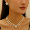 Multilayered Pearl Jewelry Set For Women Alloy Regular Chain Geometric Design