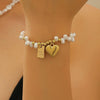 Multilayered Pearl Jewelry Set For Women Alloy Regular Chain Geometric Design