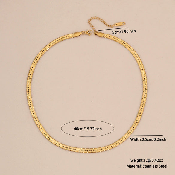 Multilayered Snake Bone Chain Cuban Chain Niche Necklace For Women Stainless Steel Electroplated