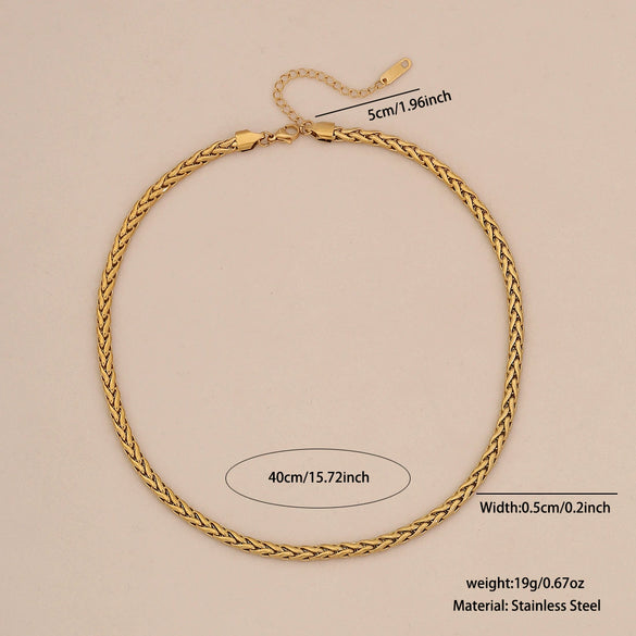 Multilayered Snake Bone Chain Cuban Chain Niche Necklace For Women Stainless Steel Electroplated