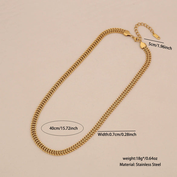 Multilayered Snake Bone Chain Cuban Chain Niche Necklace For Women Stainless Steel Electroplated