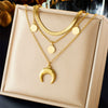 Multilayered Star Tree Of Life Stainless Steel Chain Necklace With Electroplating