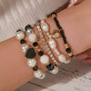 Multipiece Handmade Alloy Rice Beads Pearls Geometric Style Bracelets