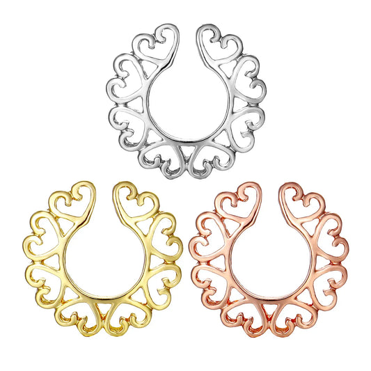 Multiple Heart-Shaped Combination Poleless Fake Breast Ring