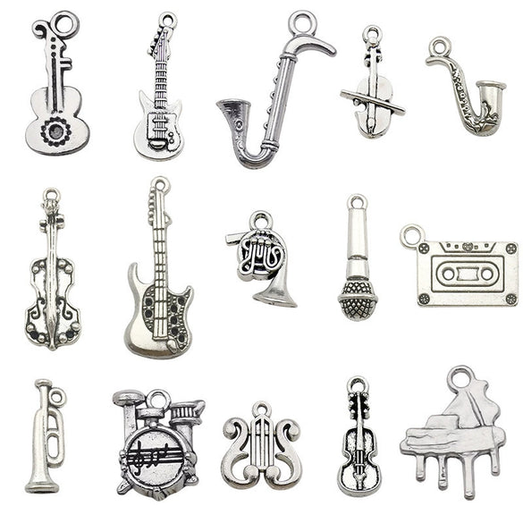 Music Series Accessories Alloy Handmade Musical Instruments Pendant With Electroplating