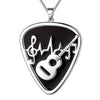 Musical Note Guitar Ushape Stainless Steel And Titanium Steel Polishing Jewelry Pendant Necklace