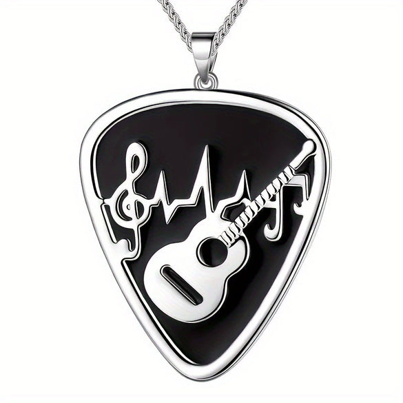 Musical Note Guitar Ushape Stainless Steel And Titanium Steel Polishing Jewelry Pendant Necklace