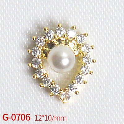 Nail Art Jewelry Metal Zircon Simple Style Flower Pattern Leaves Rabbit Pendant