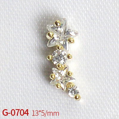 Nail Art Jewelry Metal Zircon Simple Style Flower Pattern Leaves Rabbit Pendant