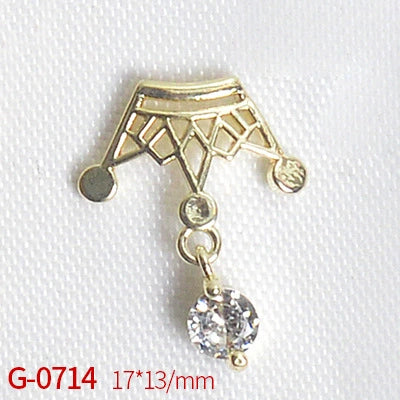 Nail Art Jewelry Metal Zircon Simple Style Flower Pattern Leaves Rabbit Pendant