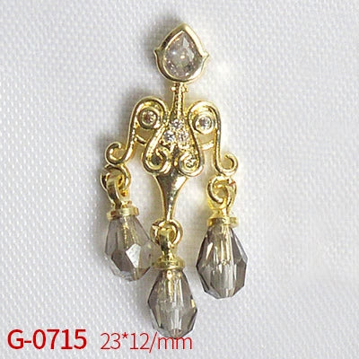 Nail Art Jewelry Metal Zircon Simple Style Flower Pattern Leaves Rabbit Pendant