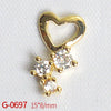 Nail Art Jewelry Metal Zircon Simple Style Flower Pattern Leaves Rabbit Pendant