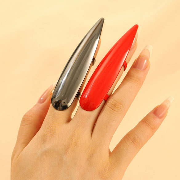 Nail Ring Accessories Iron Geometric Baking Paint Ins Style For Women And Unisex
