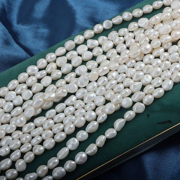 Naked Freshwater Pearls Light Baroque Style Straight Hole