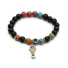 Natural Agate Beaded Couple Bracelet Geometric Devil Eye Hand String Unisex Fashion Jewelry