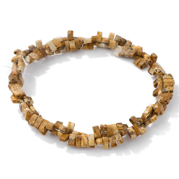 Natural Agate Rectangular Double Hole Beads Diy Handmade Beaded Bracelet Ring Decoration Accessories