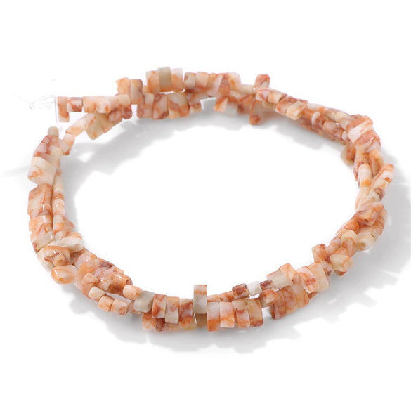 Natural Agate Rectangular Double Hole Beads Diy Handmade Beaded Bracelet Ring Decoration Accessories