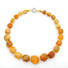 Natural Agate Rhombus Pendant Necklace With Stone Chain Medieval Style Creative Jewelry