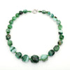 Natural Agate Rhombus Pendant Necklace With Stone Chain Medieval Style Creative Jewelry