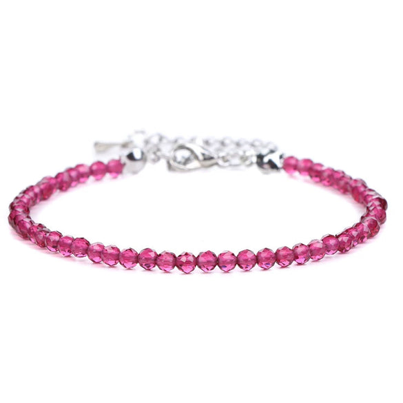 Natural Amethyst Crystal Beaded Women’s Bracelet With Geometric Design Single Strand Bracelet