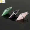 Natural Amethyst Crystal Pendulum Cone Pendant Minimalist Drop Shape Cut Stone Jewelry