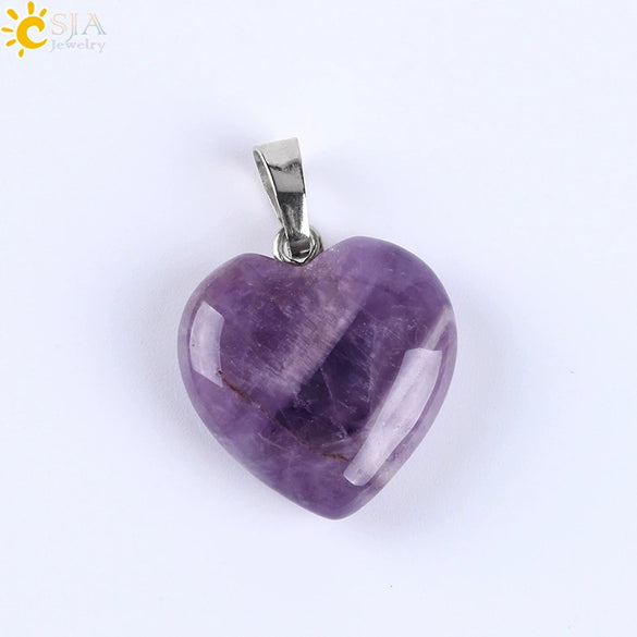 Natural Amethyst Stone Pendant Necklace With Copper Chain Elegant Holiday Gift Jewelry For Women