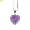 Natural Amethyst Stone Pendant Necklace With Copper Chain Elegant Holiday Gift Jewelry For Women