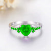 Natural Amethyst Zircon Silver Ring Fashion Wedding Heartshaped Colored Diamond Ring Jewelry  Sales