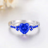Natural Amethyst Zircon Silver Ring Fashion Wedding Heartshaped Colored Diamond Ring Jewelry  Sales