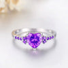 Natural Amethyst Zircon Silver Ring Fashion Wedding Heartshaped Colored Diamond Ring Jewelry  Sales