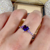 Natural Amethyst Zircon Silver Ring Fashion Wedding Heartshaped Colored Diamond Ring Jewelry  Sales