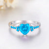 Natural Amethyst Zircon Silver Ring Fashion Wedding Heartshaped Colored Diamond Ring Jewelry  Sales