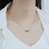 Natural Aqua Agate Women's S925 Silver Geometric Clavicle Necklace