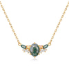 Natural Aqua Agate Women's S925 Silver Geometric Clavicle Necklace