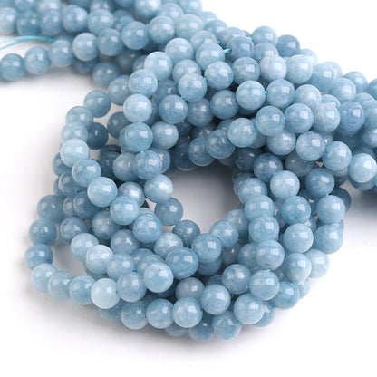 1 Set Diameter 4mm Diameter 6 Mm Diameter 8mm Hole 1~1.9mm Aquamarine Round Beads