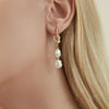 Natural Baroque Pearl Simple Retro Long Knot Slimming Earrings