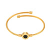 Natural Black Fritillaria Open Bracelet Stainless Steel Pvd Electroplated 18K True Gold Geometric Style Jewelry